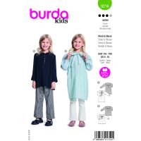 Tipar bluza lejera pentru fetite, cu nasturi si funda, in doua variante